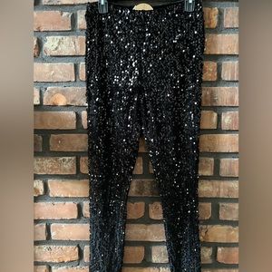 High waisted sequence pants